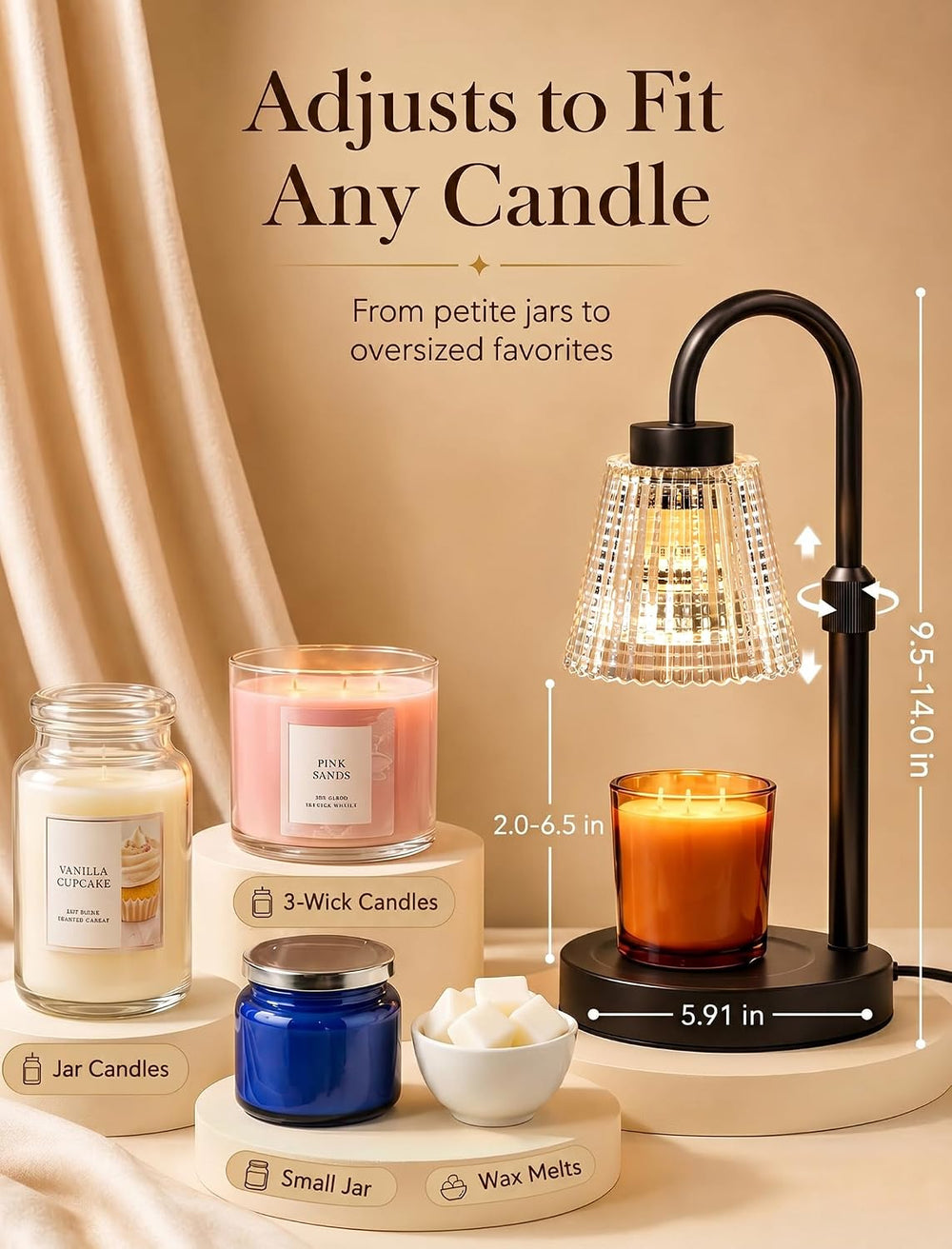 Candle Warmer Lamp with Timer and Dimmer Birthday Gifts for Women