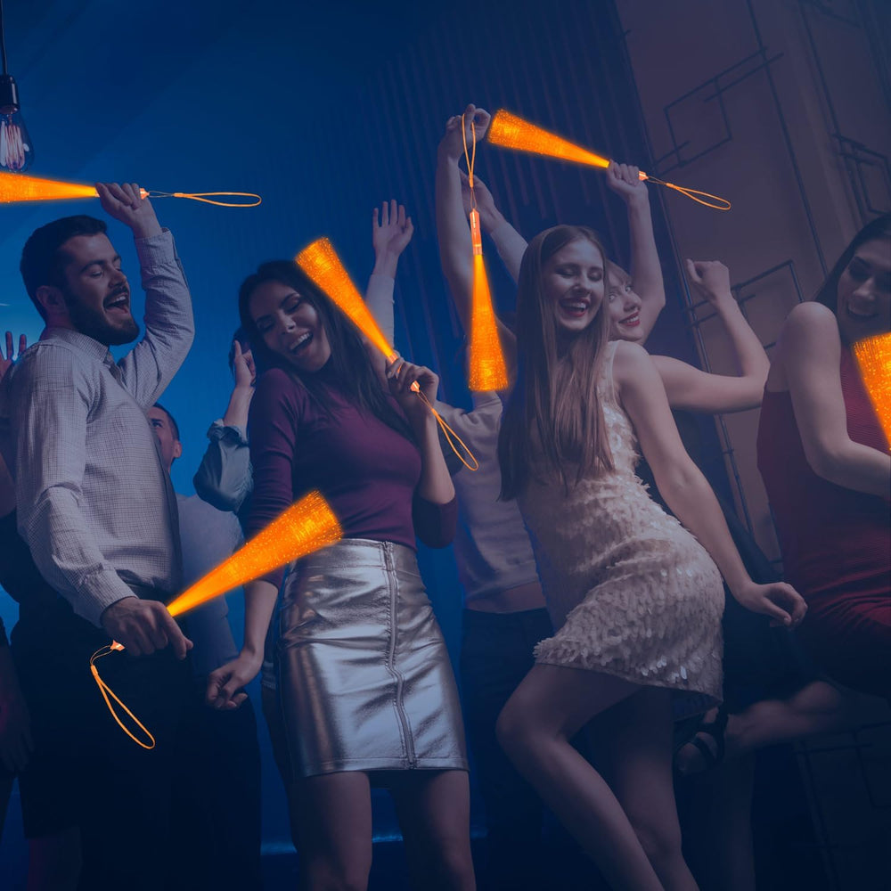 36 Pack Orange Glow Sticks Light Up Fiber Optic Stick Glow Wands Bulk with 3 ...