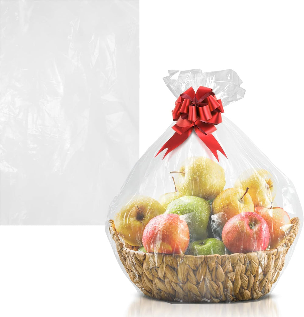 APQ Clear Gusseted Poly Bags, 10 x 6 x 20 Inch, 100 Count