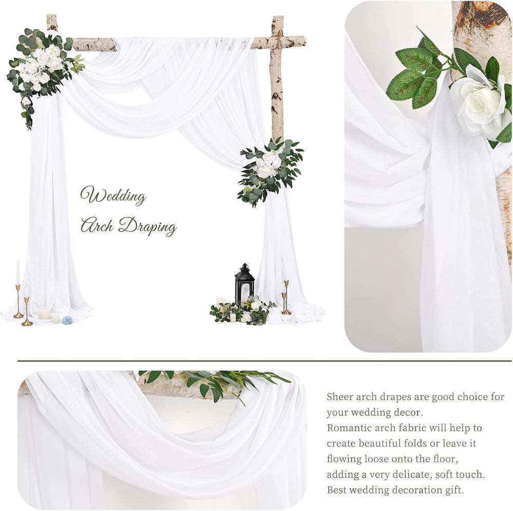 Showgeous Wedding Arch Draping Fabric White Chiffon Fabric Drapes