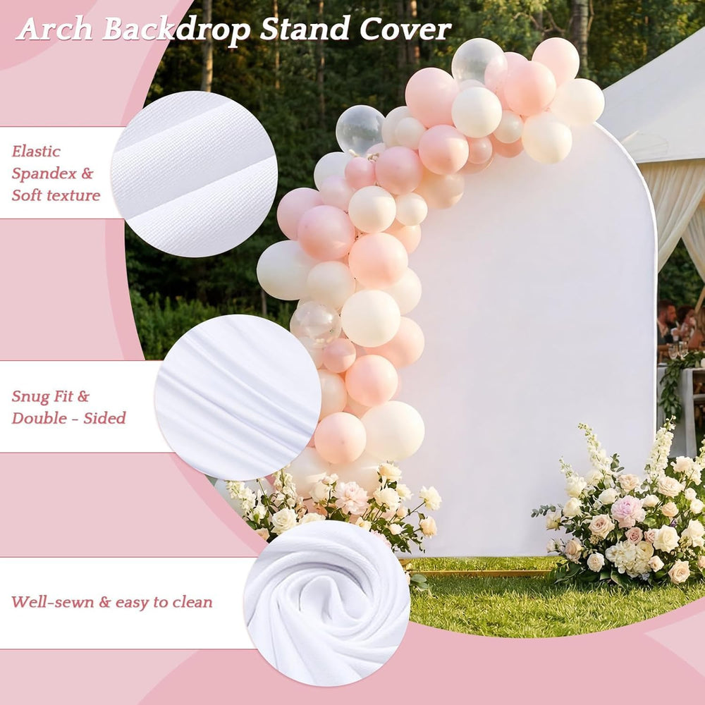 7.2FT Metal Balloon Arch Stand and Cover Set, Gold
