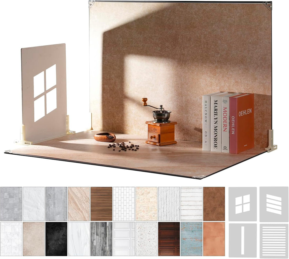 Photography Backdrops with Shadow Boards, 23x35in, 10 Pcs Background Paper