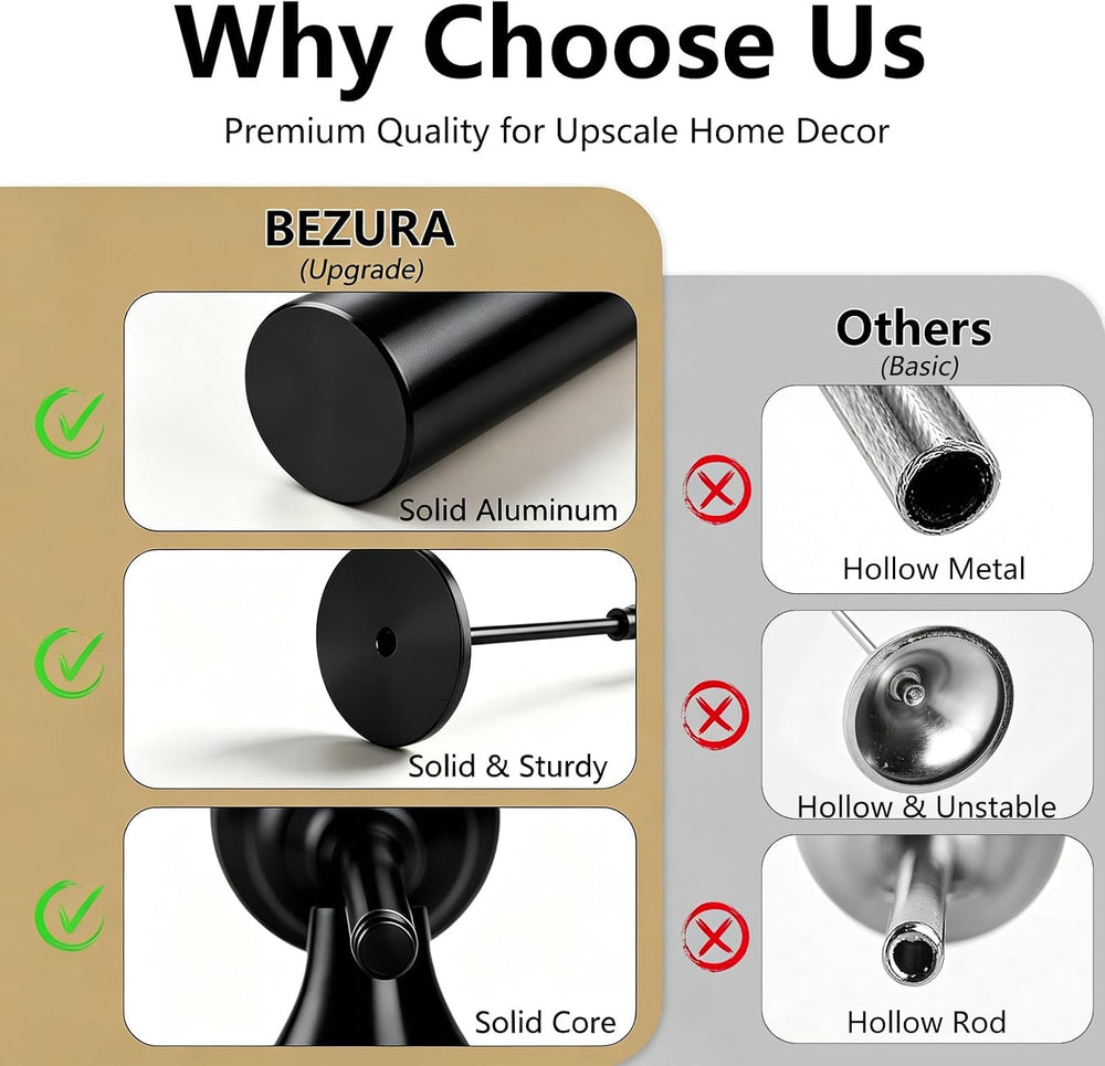 BEZURA Black Taper Candle Holders Set of 6,Aluminum Alloy Candlestick Holders...