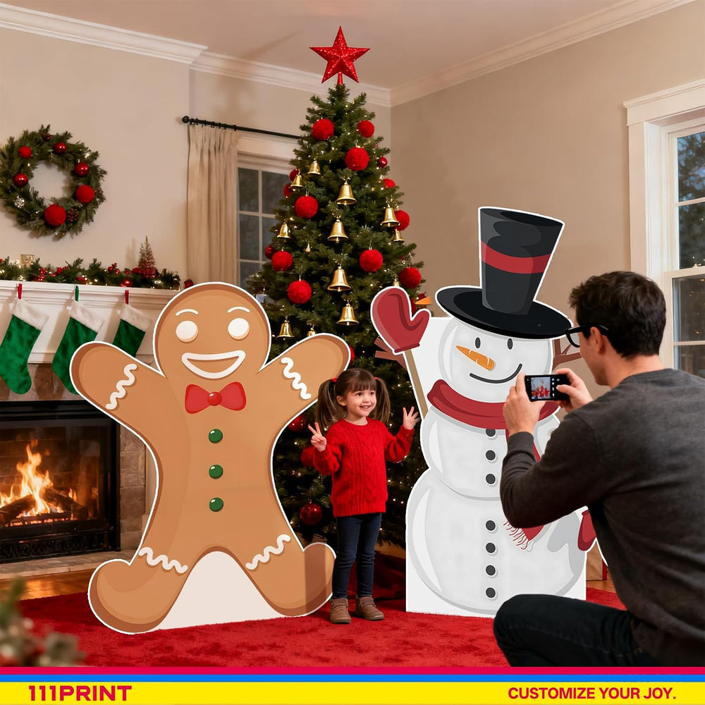 Life Size Christmas Gingerbread Cardboard Cutout Standee, 4FT
