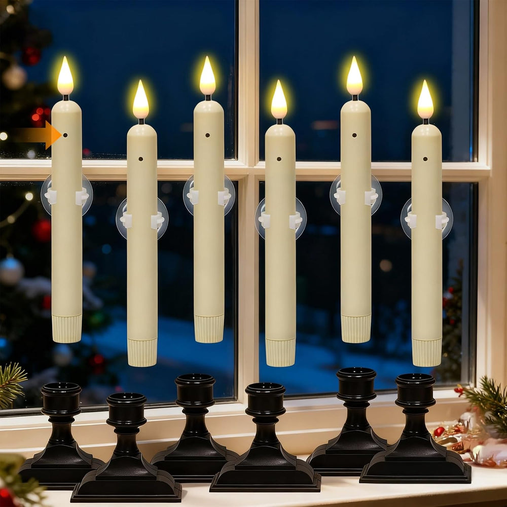 Christmas Window Flameless Candles Sensor Dusk to Dawn Battery Operated