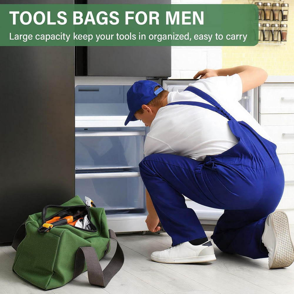 Shinylin 12 Pack 12" Small Tool Bags Bulk Heavy Duty Canvas Utility Bags