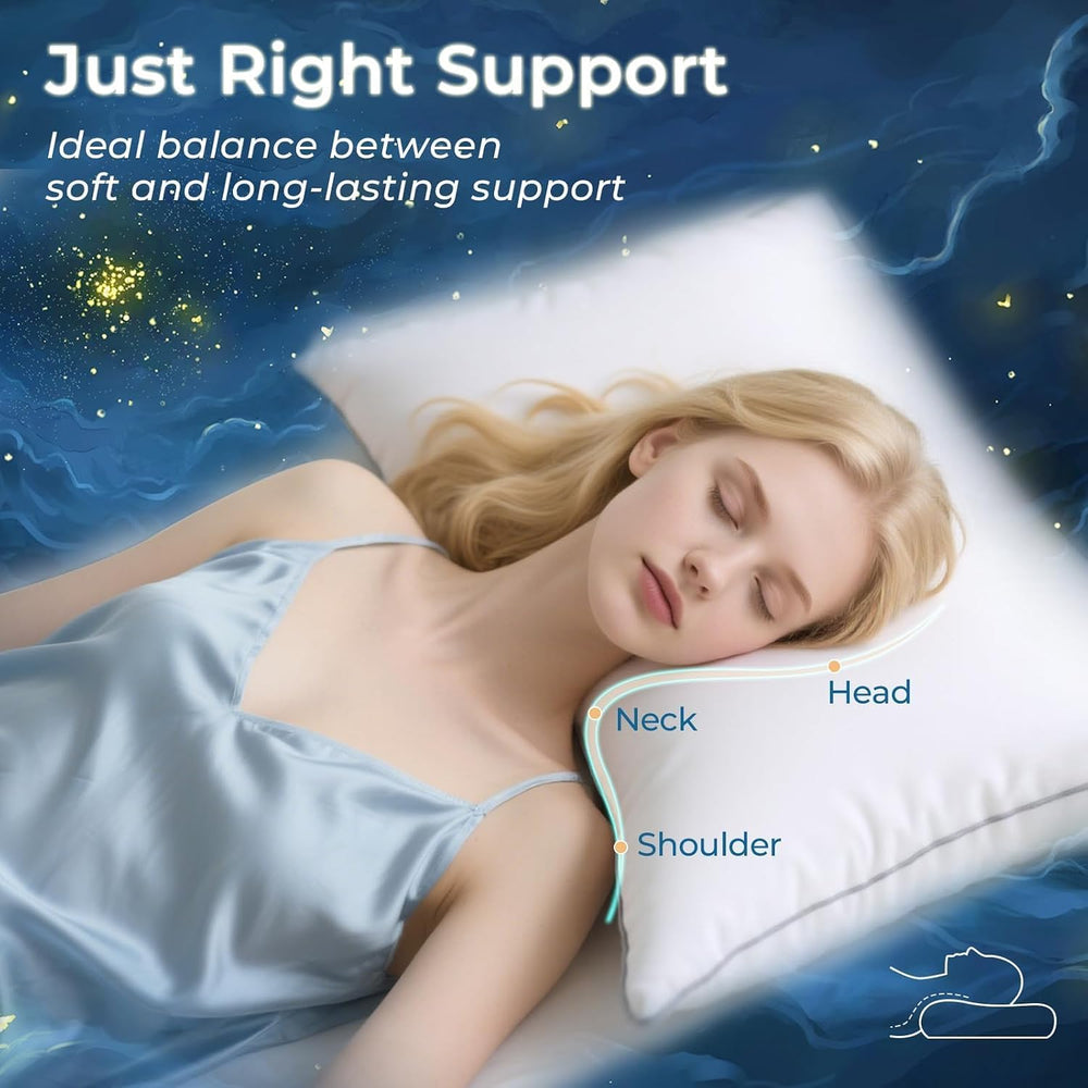 Sasttie Firm Pillows Queen Size Set of 4, Bed Pillows for Side, Back, and Sto...