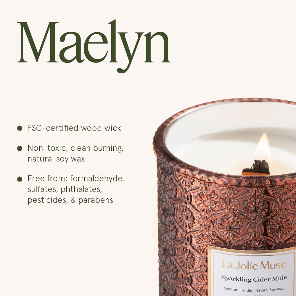 LA JOLIE MUSE Sparkling Cider Mule Scented Candles for Home,19oz Soy Wax