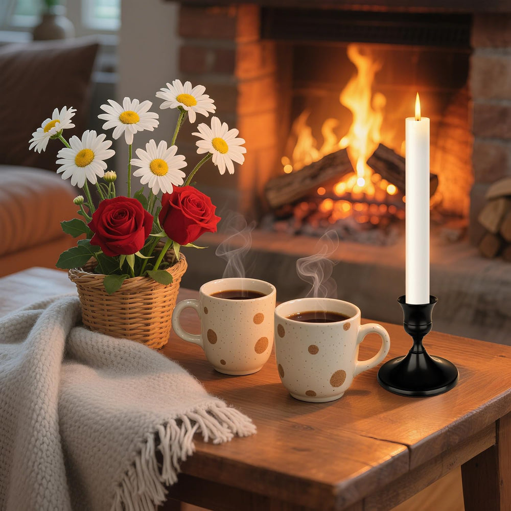 Black Candle Holder Taper Candle Holders, Set of 12 Candlestick Holders Decor...