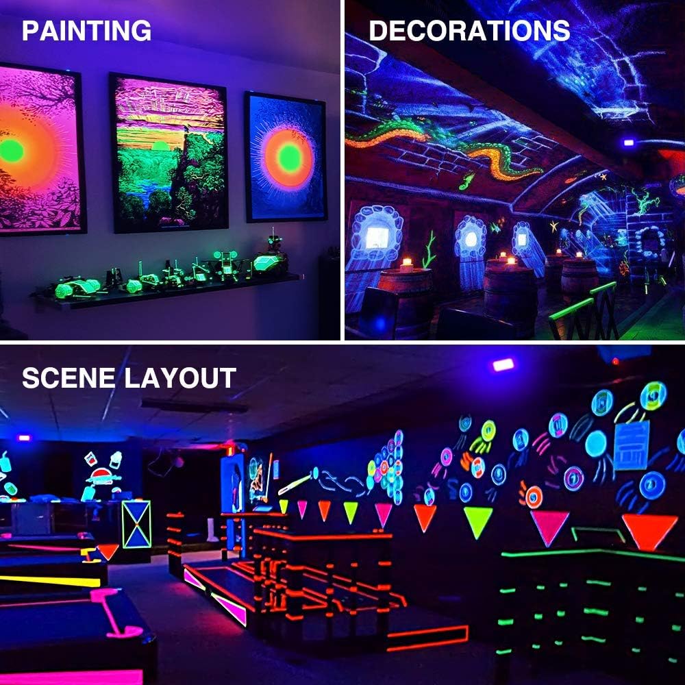 Onforu 60W LED Black Light, Blacklight for Glow Party with Plug, 2 Pack