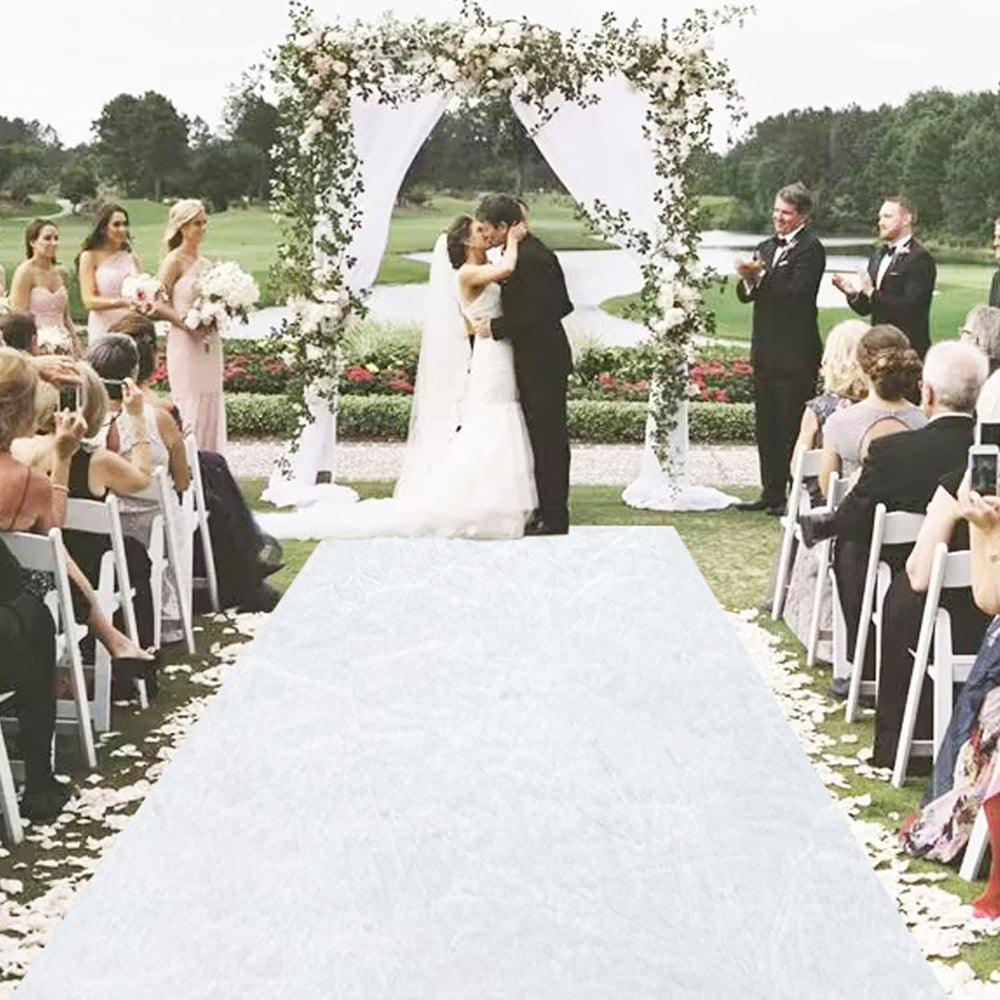 MODFUNS White Aisle Runner Wedding Carpet Runner 4x30FT Velvet Fabric Aisle R...