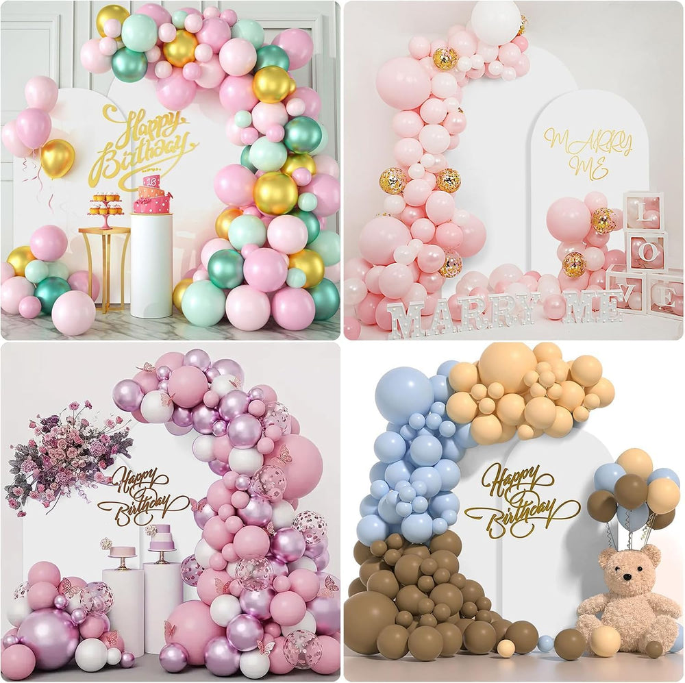 Wedding Arch Backdrop Stand Set of 2 With White Cover (6FT+5FT)