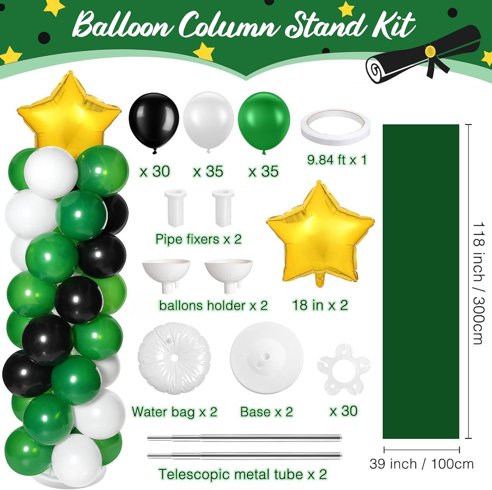 2 Sets of Balloon Column Stand Kit with 2 Star Balloons 100 Latex Balloons 2 ...