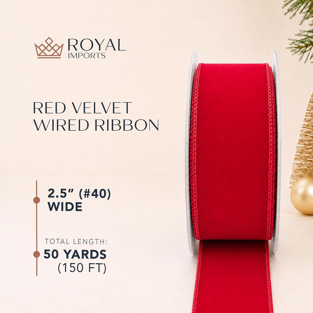 Royal Imports Traditional Wired Waterproof Christmas Ribbon