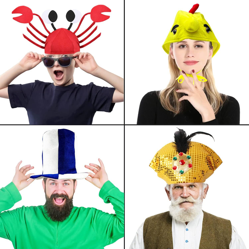 12 Assorted Funny Hats Crazy Party Hat Photo Booth Props for Adult