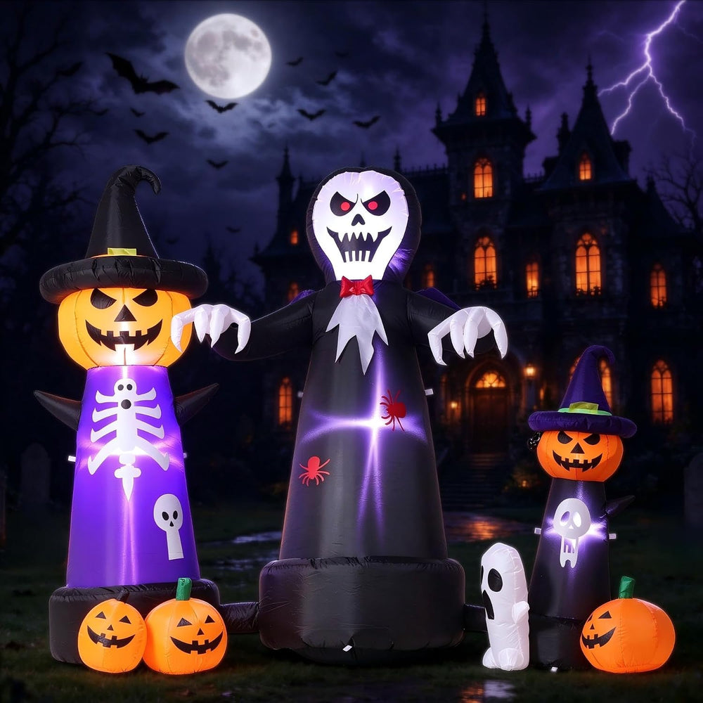 9FT Halloween Inflatables 7-in-1 Outdoor Yard Decoration with LED Lights