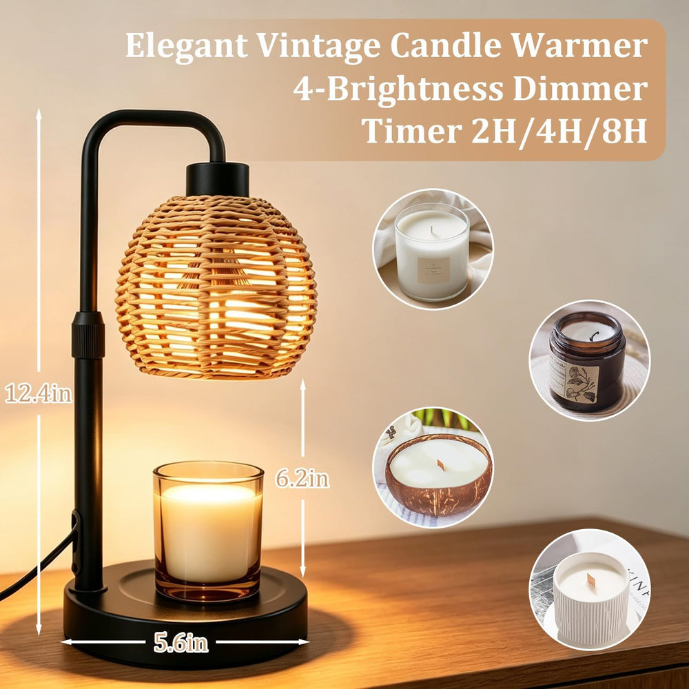 Candle Warmer Lamp with Timer,Dimmable Adjustable Height