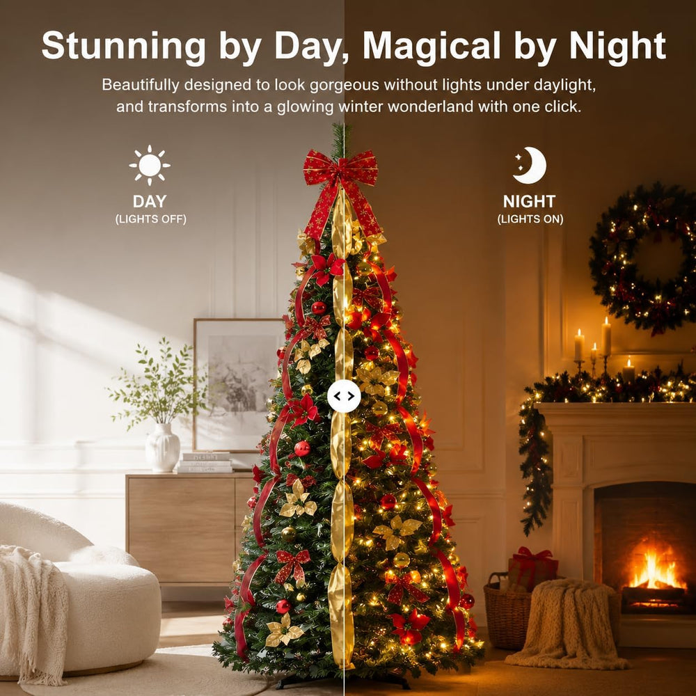 7FT Pop Up Christmas Tree with LED Lights