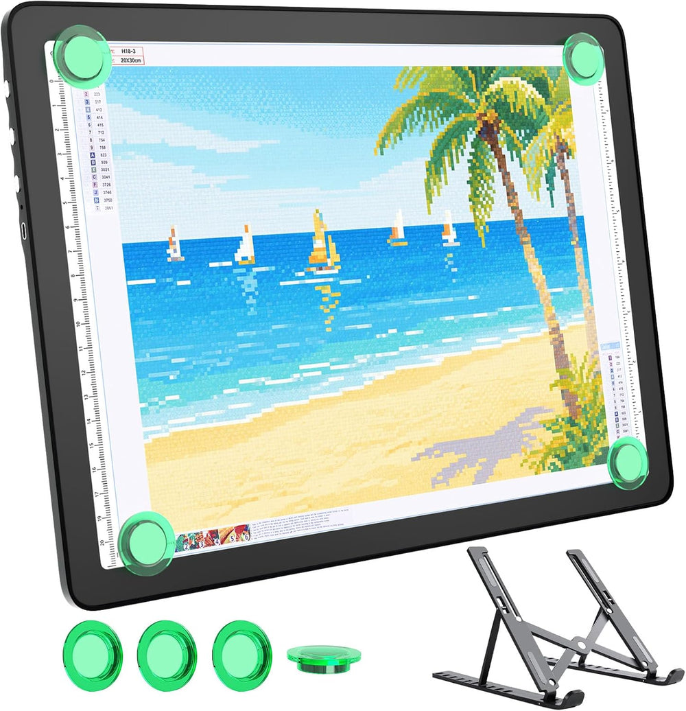 Bawaslom Rechargeable A4 LED Diamond Painting Light Board for Tracing,Black