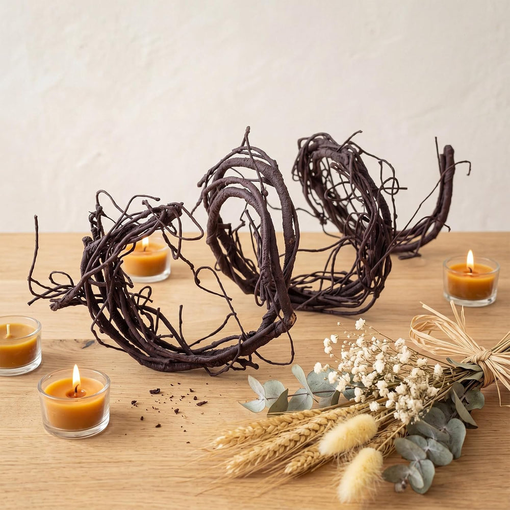4 Pcs Halloween Garland Flexible Artificial Tree Branches 118 Inch, Brown