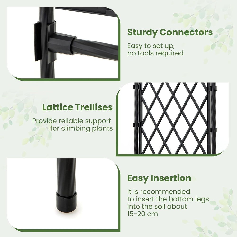 Giantex Garden Arch Trellis, 67''W x 83''H Metal Arbor with C...