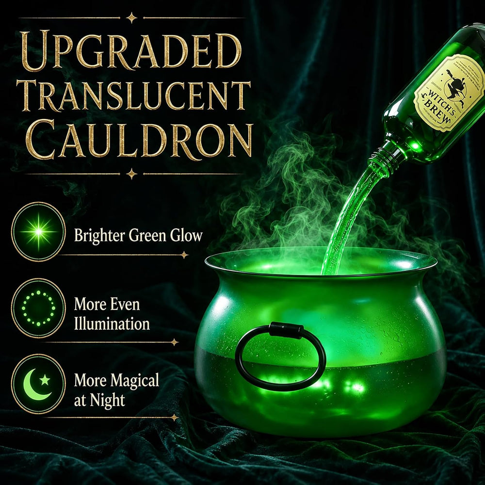 Translucent Witch Cauldron Magic Floating Potion Bottles & Mist Maker