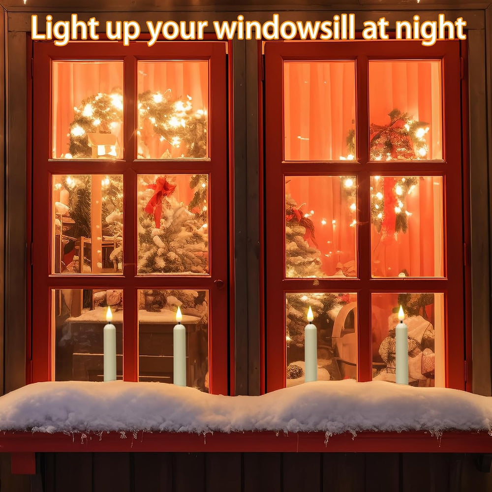 Christmas Window Flameless Candles Sensor Dusk to Dawn Battery Operated