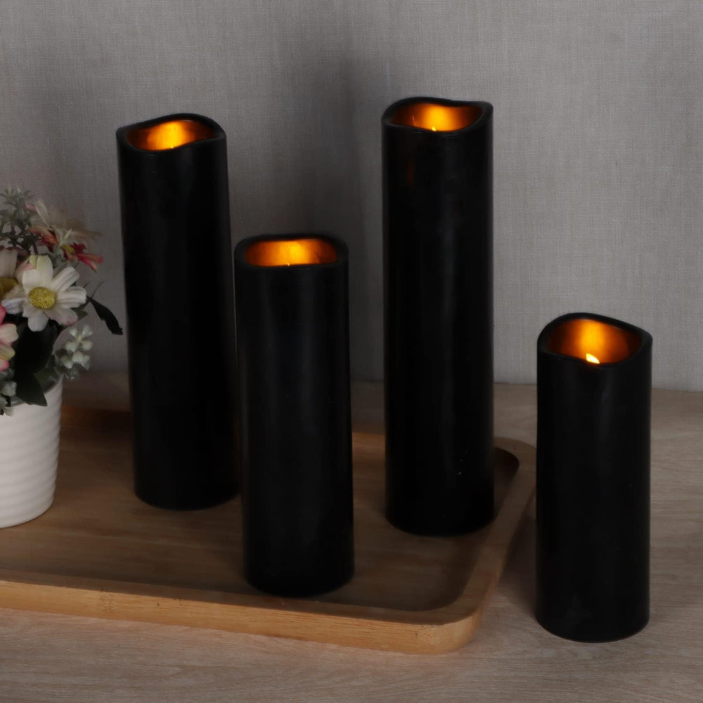 Flameless Candles (Black Set of 9)