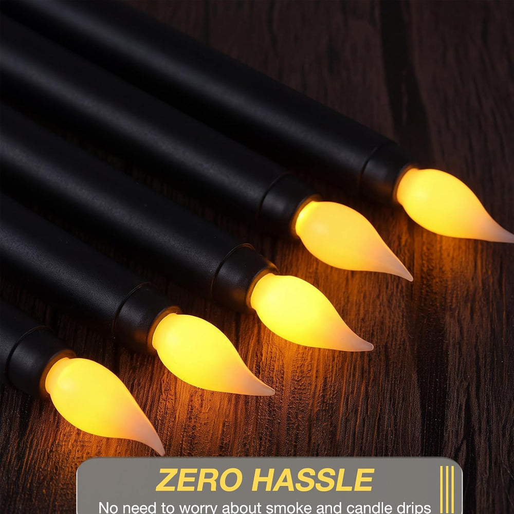 Flameless Flicker Taper Candles Bulk with Remote and Timer, Battery Operated ...