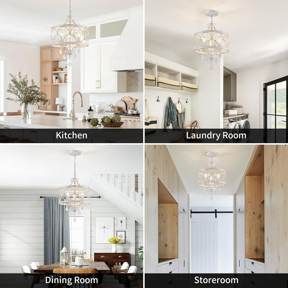 Small Crystal Chandelier, Modern Crystal Chandelier for Dining Room, Rustic F...