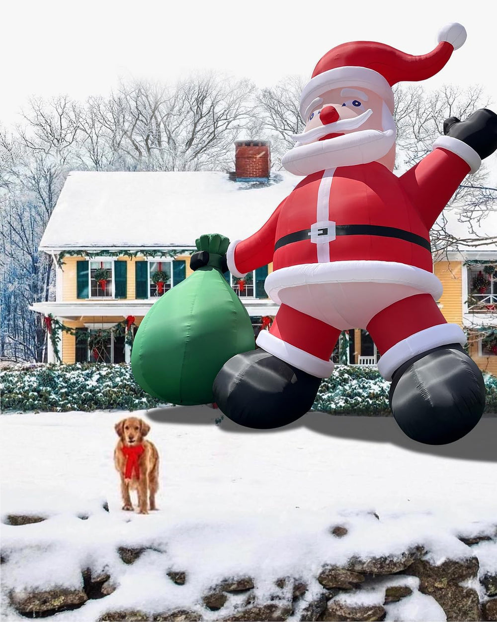 Giant Santa Inflatable 33FT Santa Claus for Christmas Outdoor Decoration, UL ...