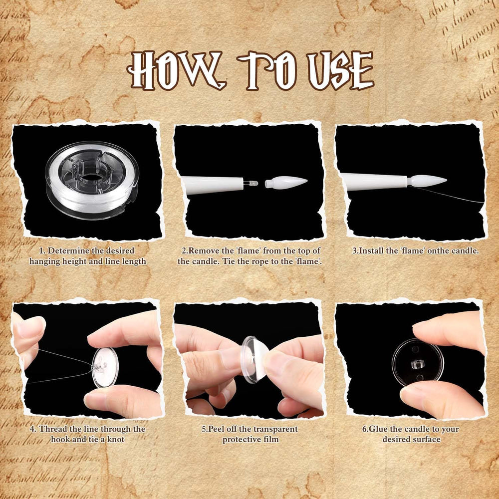 fclayvts 36PCS Floating Candles with Wand Remote,Magic Hanging Taper Candle