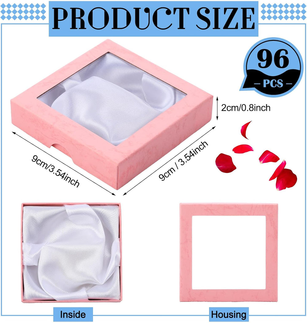 Yeaqee 96 Pcs Jewelry Gift Boxes Bulk, 3.5 in Square Cardboard