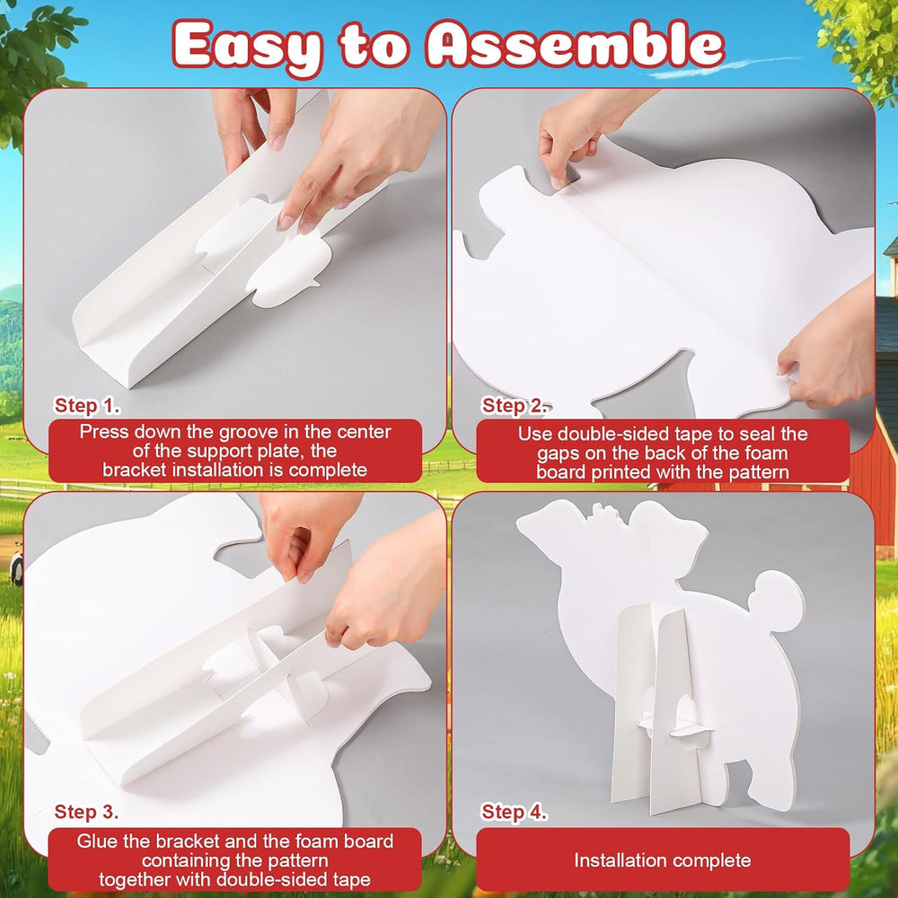 114 Pcs Farm Animals Theme Party Decorations Set