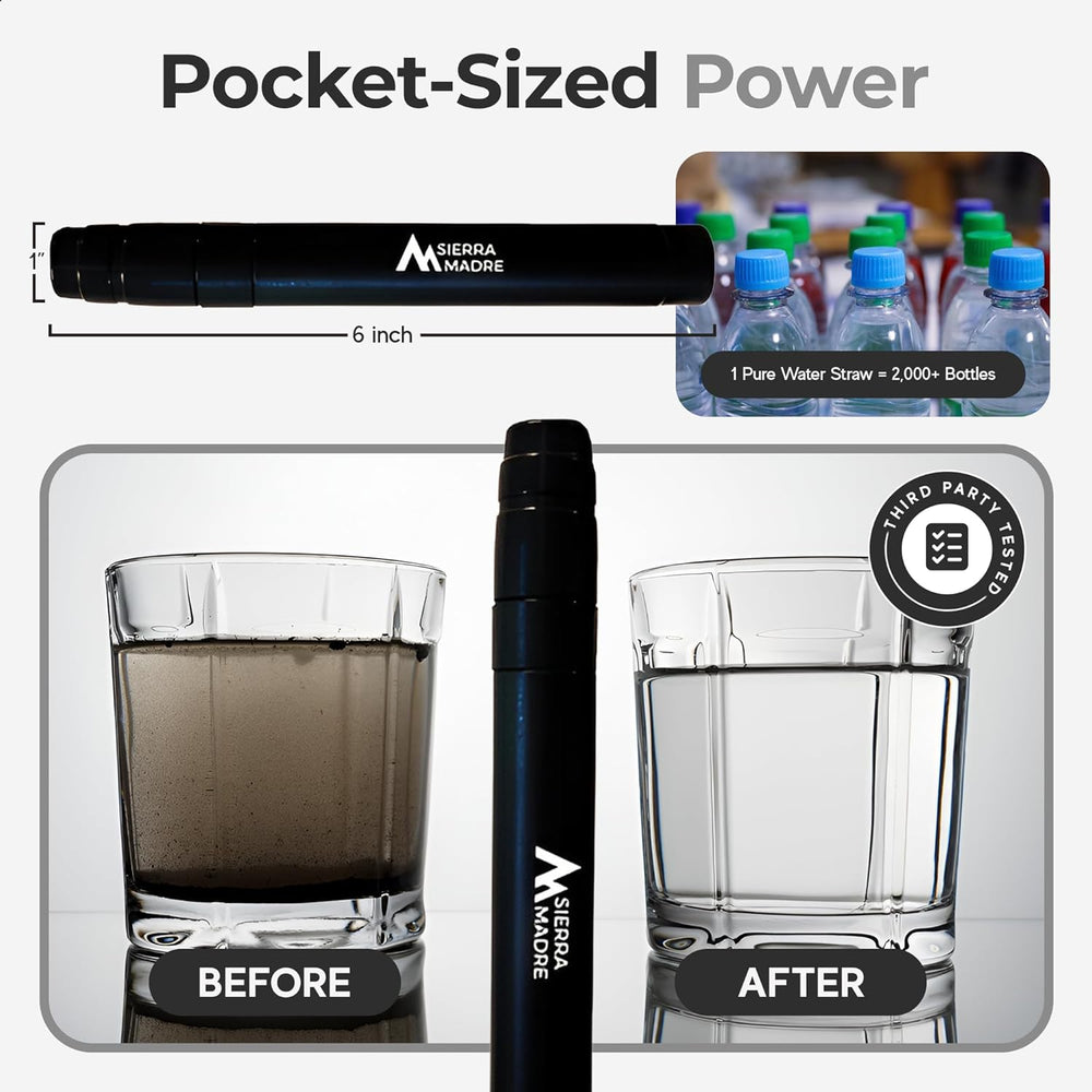 Sierra Madre Water Filter Straw, 264 Gallons Capacity, Lightweight, Pack 1