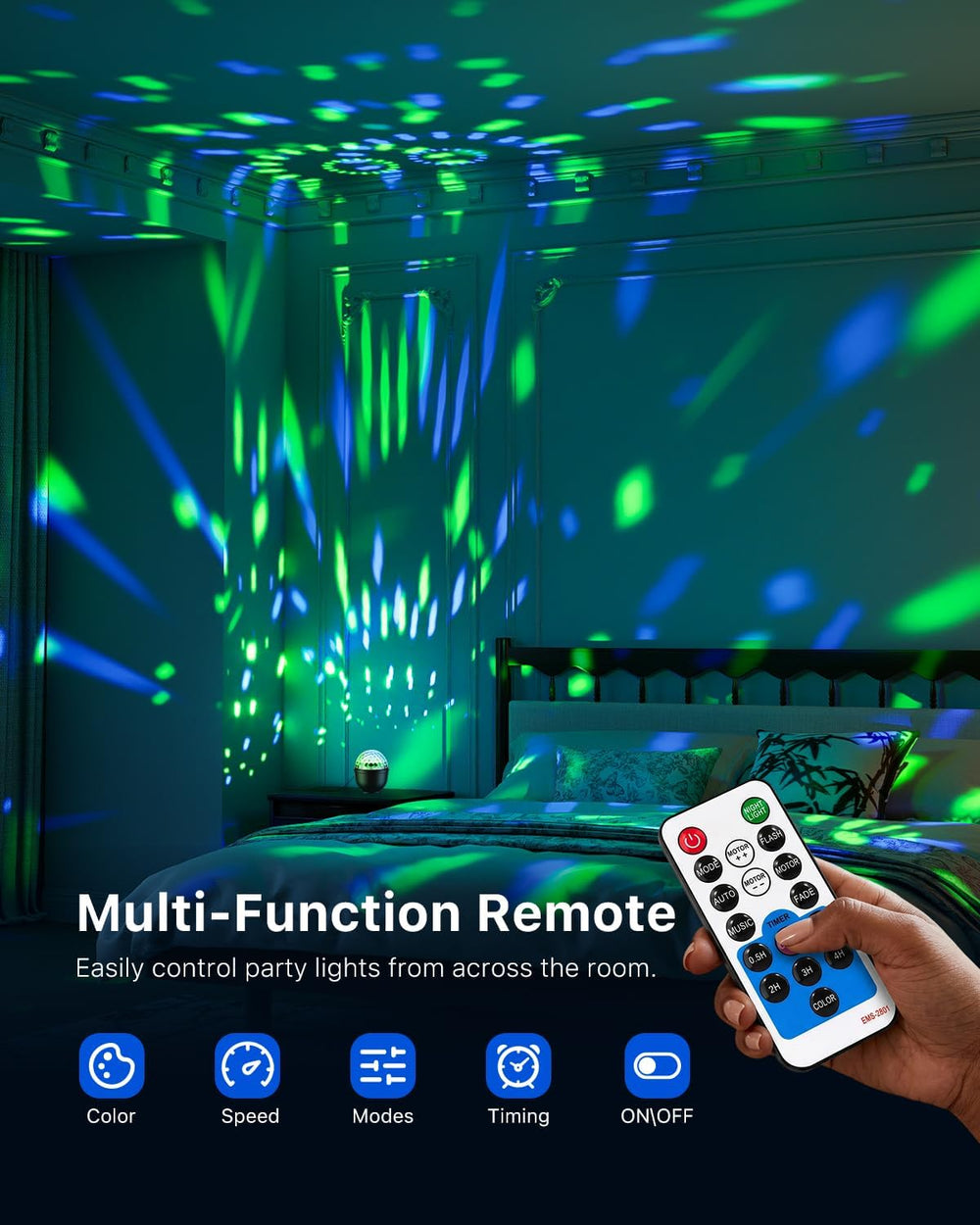 2 Pack Cupcake RGB Disco Ball Lights for Party & Ambient Night Light
