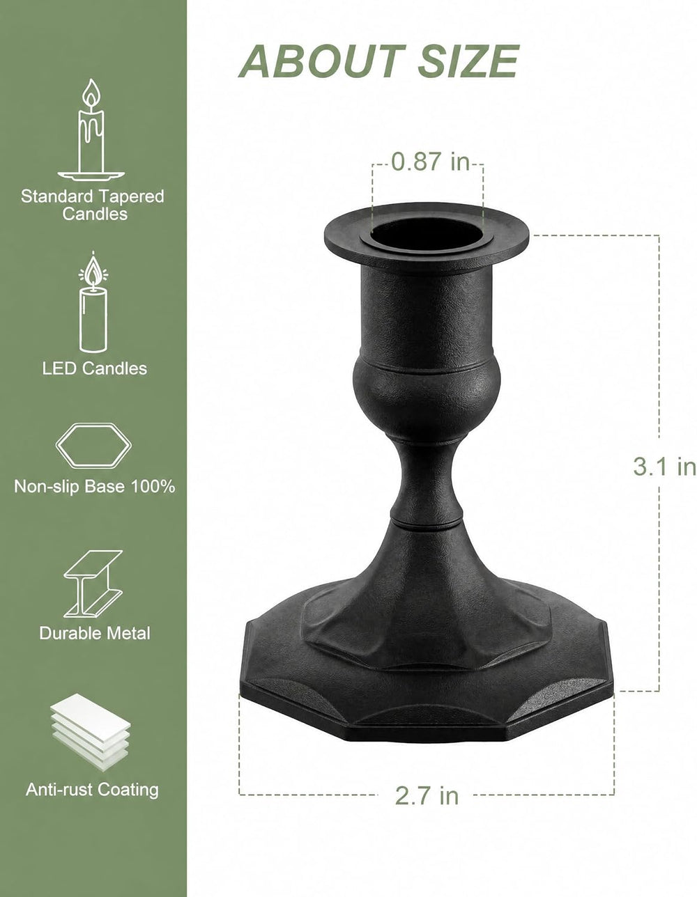 Black Taper Candle Holder Bulks for Table Centerpiece
