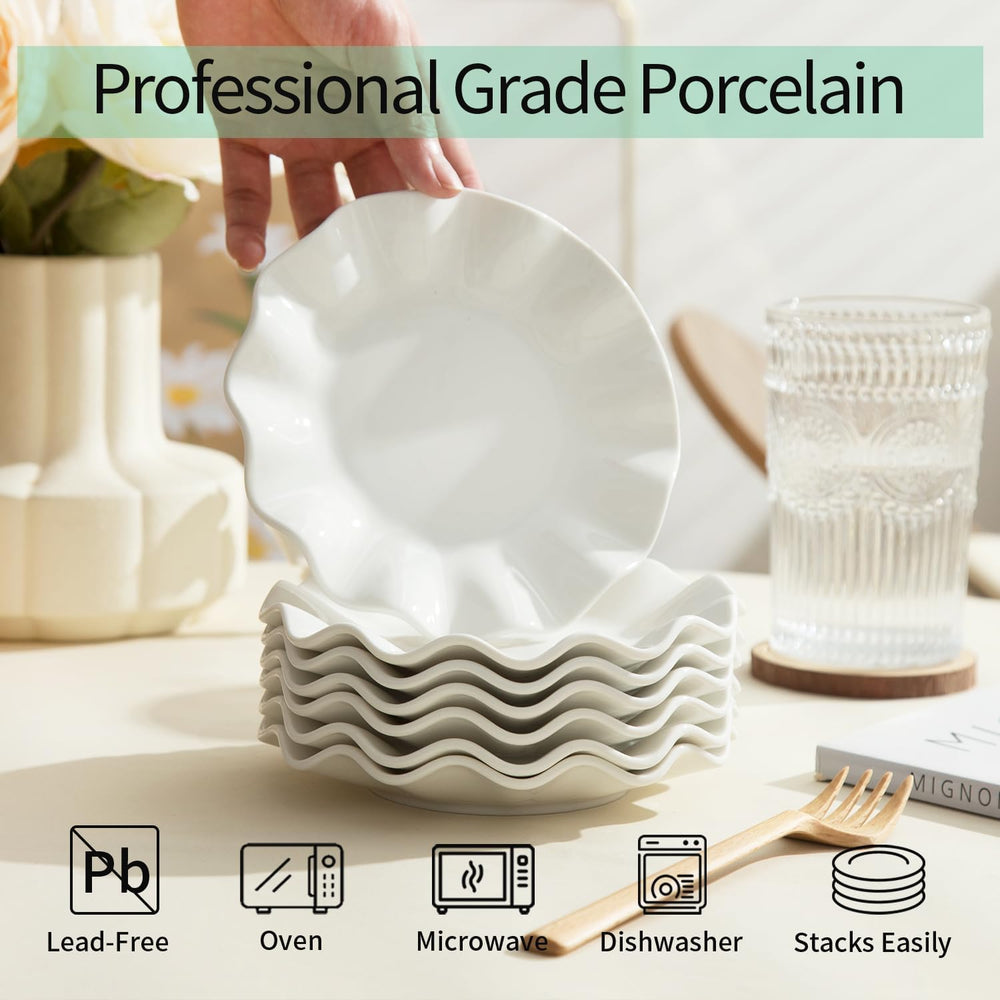 6 Inch Ceramic Small Dessert Plates, White Appetizer Plate Set, 18 Packs