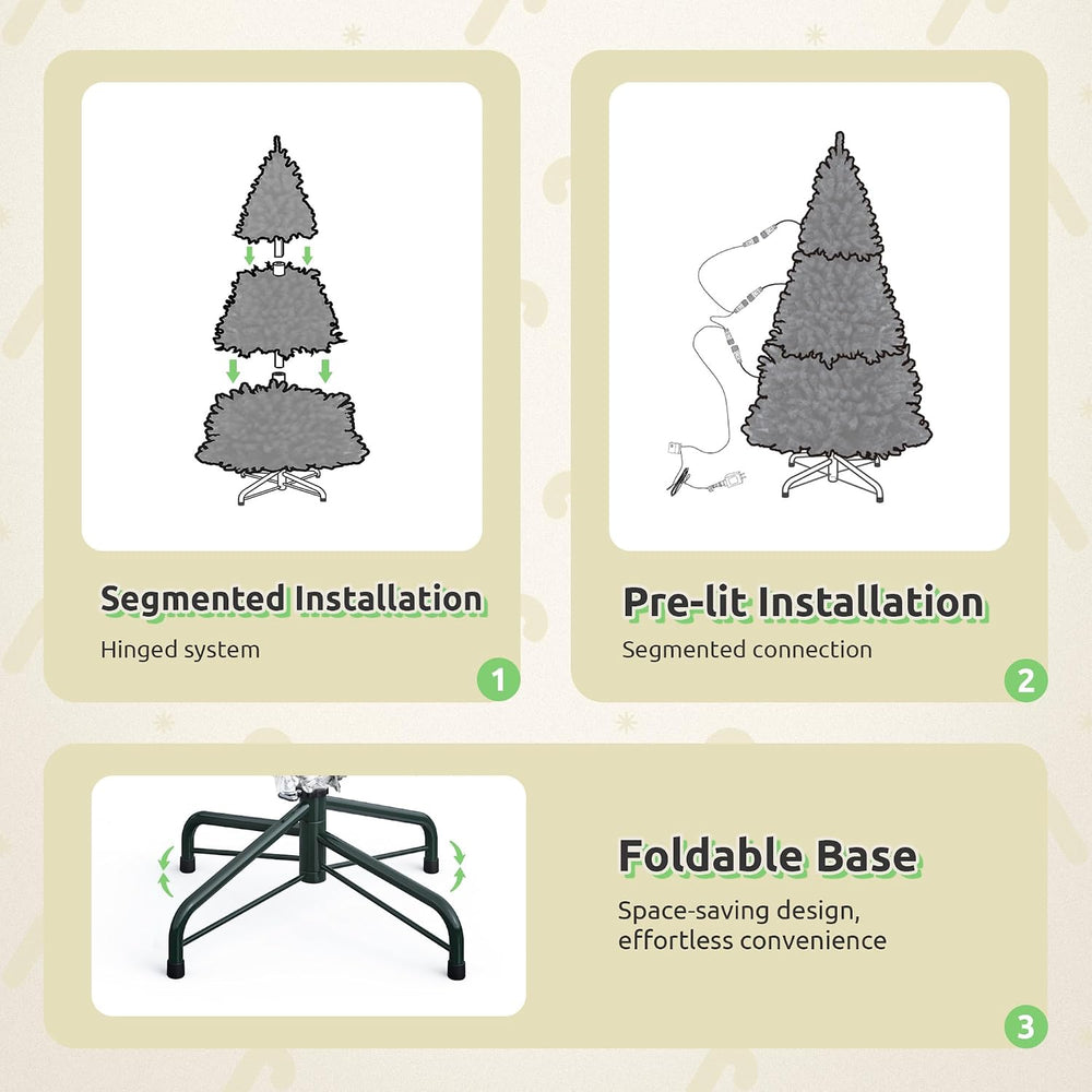 6FT Prelit Aspen Fir Pencil Christmas Tree W/ Remotor Control