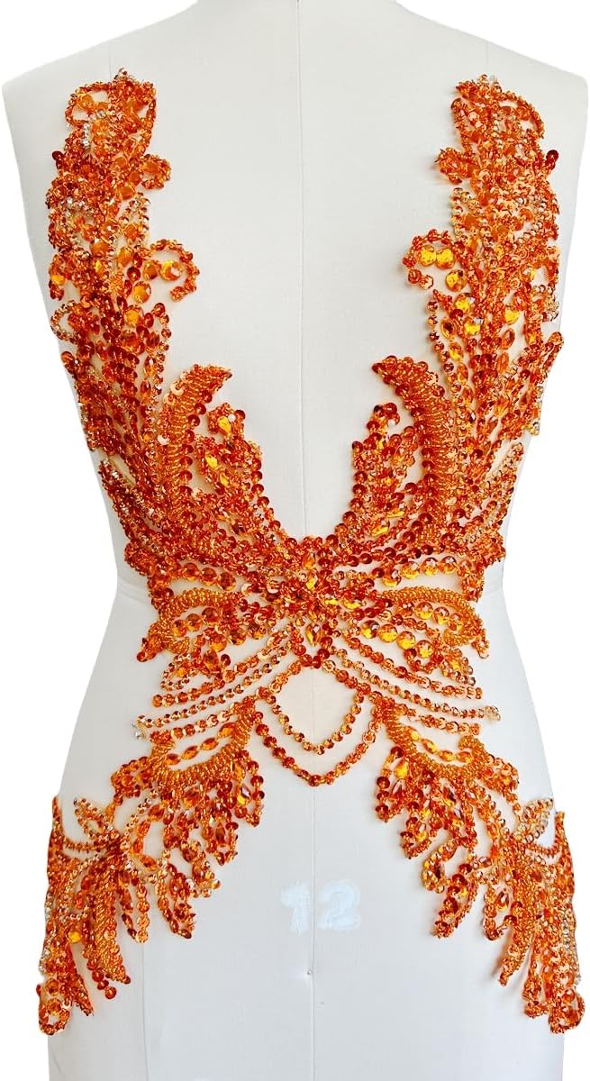 Pure Hand Sewing Beads appliqués sew on shin Rhinestones Sequins Trim Patches...