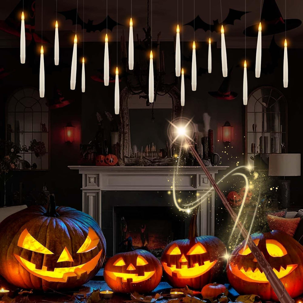 fclayvts 36PCS Floating Candles with Wand Remote,Magic Hanging Taper Candle