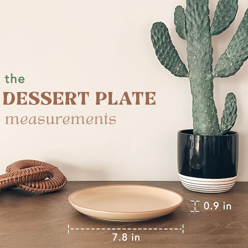 MORA Ceramic Artisan Matte Plates Set, 7.8 in - Set of 6 - The Dessert, Salad...