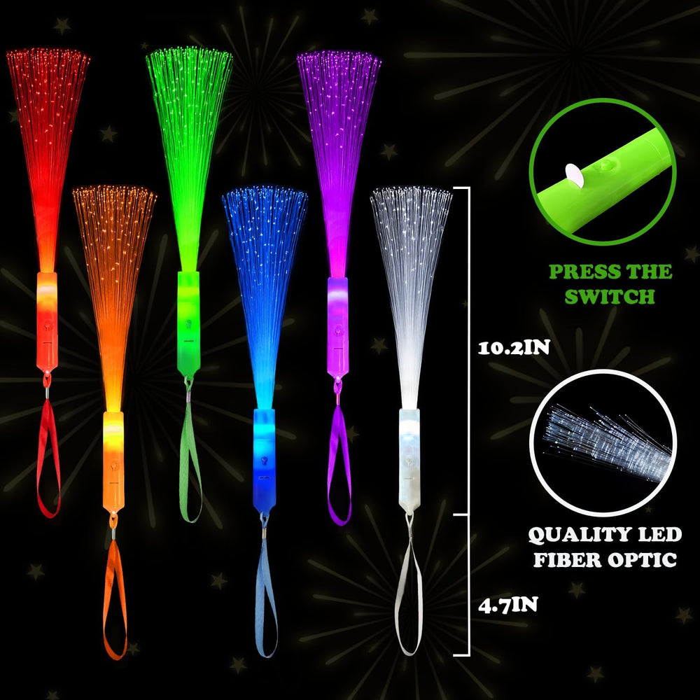 Halloween Glow Fiber Optic Lights Bulk-24 Pcs,Light Up Party Favors for Kid
