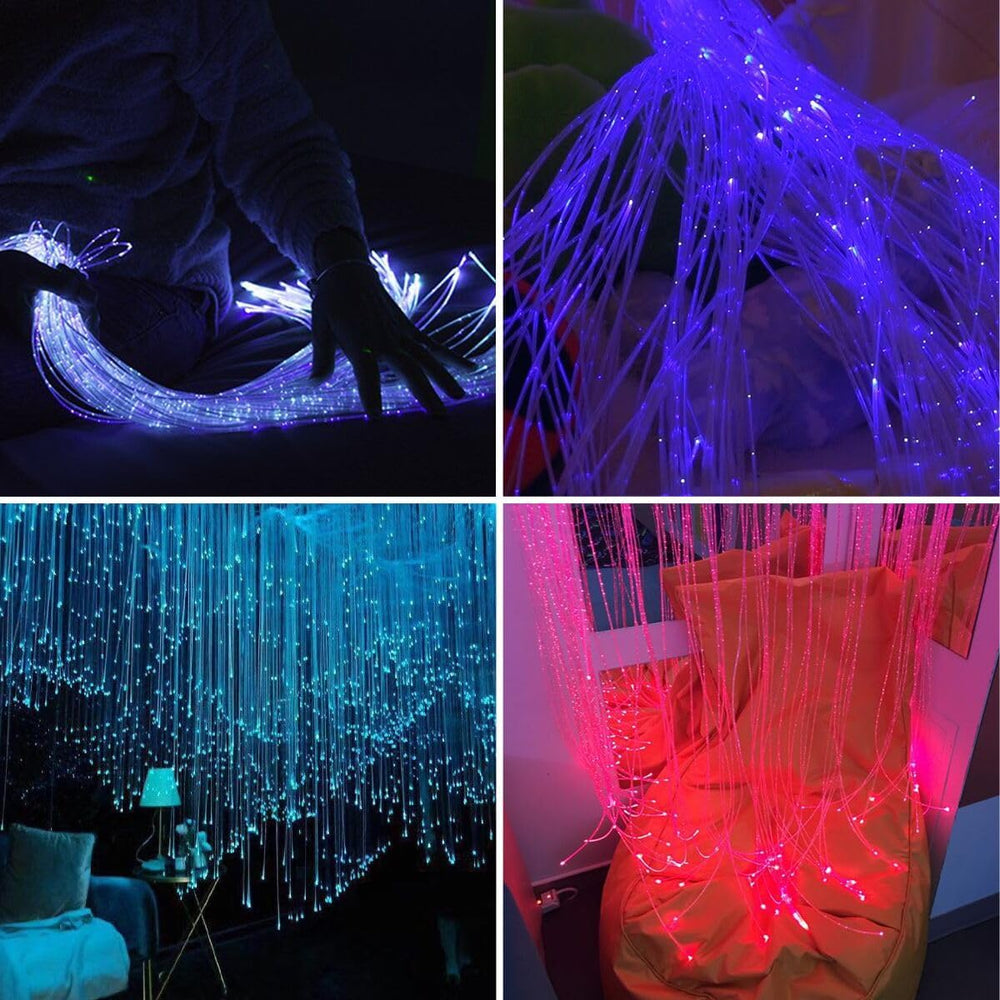 AZIMOM 50pcs 6.5ft Side Glow Fiber Optic Sensory Light for Autism Room,16w Tw...