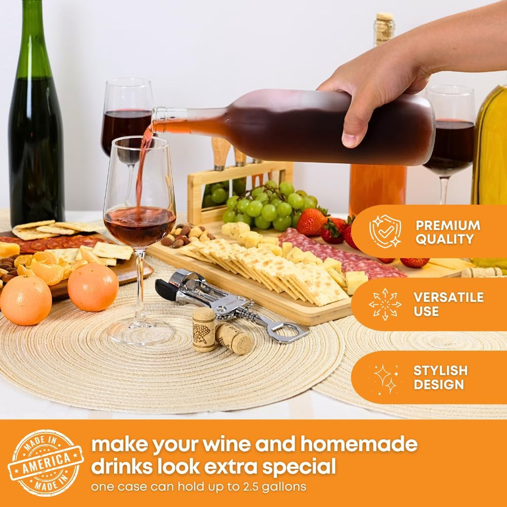 750ml Wine Bottles with Cork, Clear W5 Bordeaux, 12-Pack w/ Shrink Sleeves