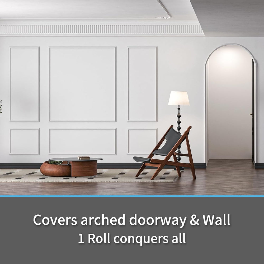 Art3d 30 ft Flexible Peel and Stick Crown Molding Trim, Wall Decor, White