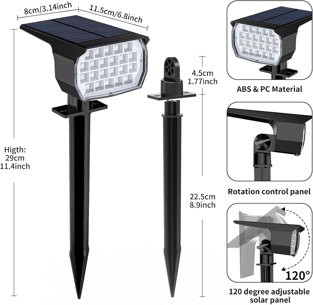 WENATY Solar Spot Lights Outdoor Spotlight Christmas 12 Pack Color Changing