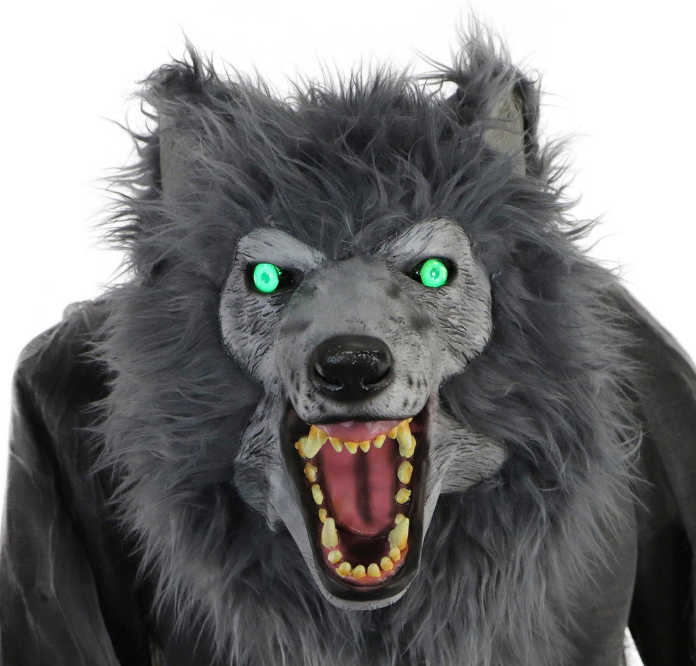 Haunted Hill Farm 7-Ft. Motion-Activated Werewolf Animatronic with LEDs