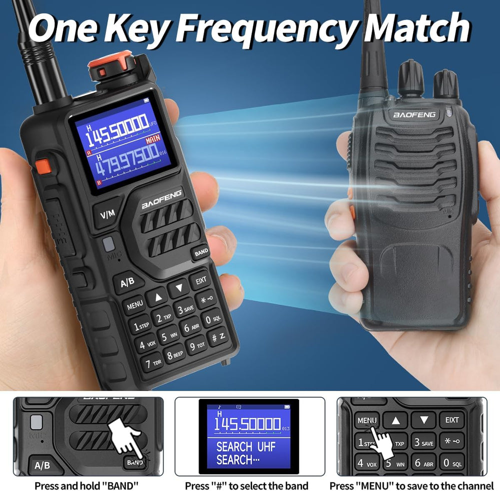 BAOFENG K5Plus Ham Radio 10W Long Range Handheld Rechargeable Walkie Talkies ...