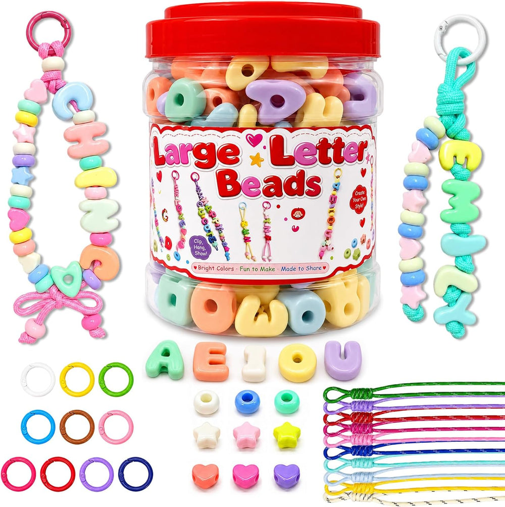 420Pcs Chunky Large Letter Beads DIY Keychain & Bracelet Making Kit